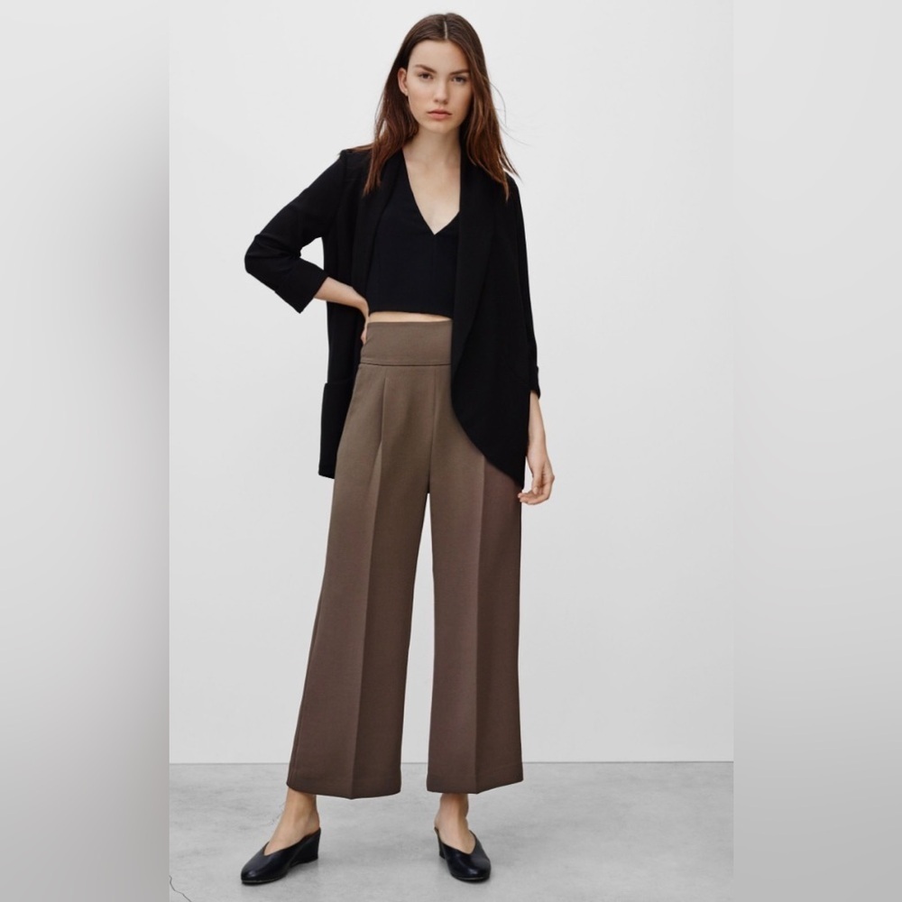 Wilfred blazer open front black crepe like women fabric size 4